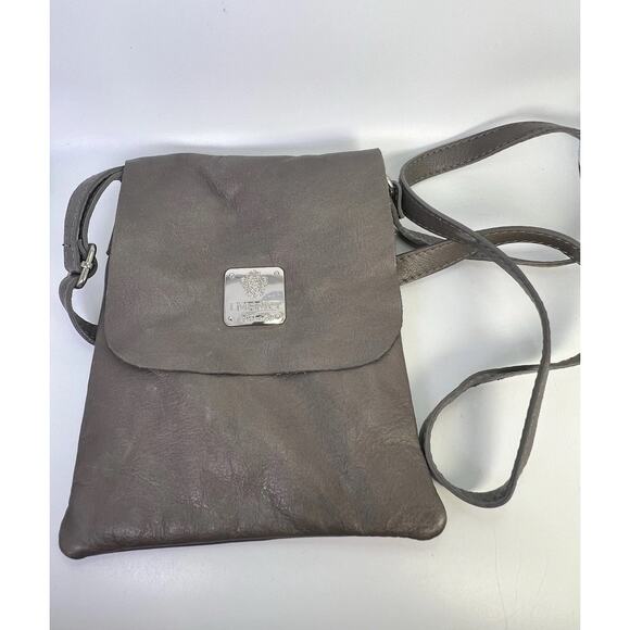 I Medici Genuine Leather Gray Crossbody Bag Made in Italy Tote Purse - Picture 1 of 8